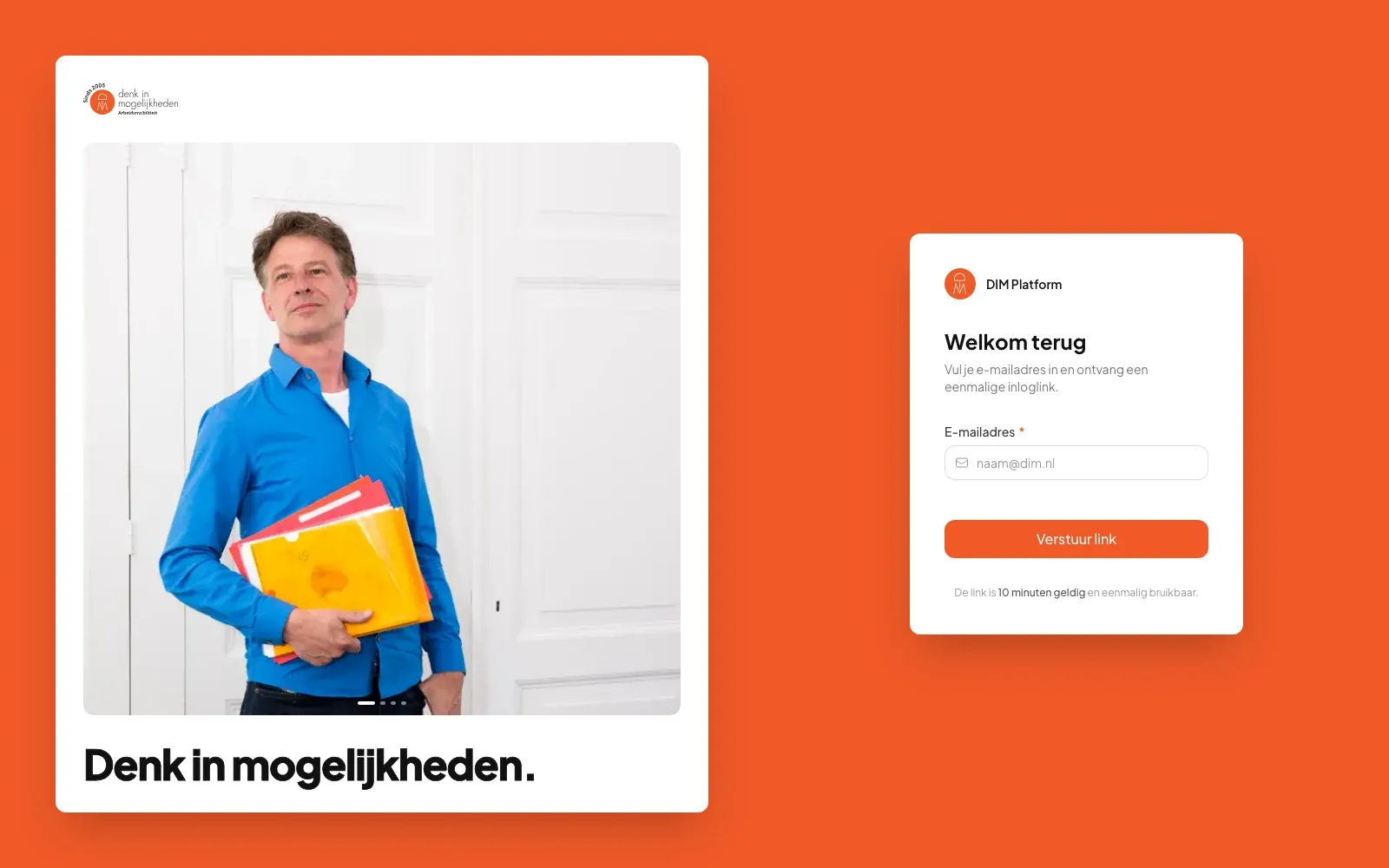 Schermbeeld van DIM-platform